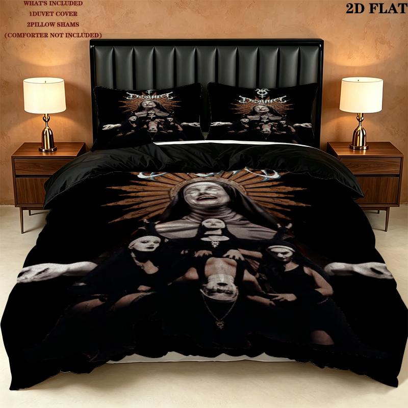 Dogma Pattern Bedding uilt Set uilt Cover Pillowcase Home Decoration Birthday Gift (1 * duvet cover + 2 * pillowcase without core)