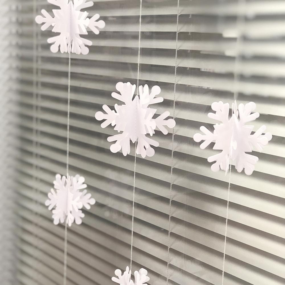 3 Meter 3 Größen Weihnachts-Schneeflocken-Dekorationen Schneeflocken-Ornamente Girlande für Zuhause Weihnachts-Feiertags-Party