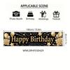 1pc Birthday Banner 70.8in x 15.7in - Gold Stars Balloons Design Outdoor Party Decor Birthday Outdoor Party Decor Gold Stars Theme Durable