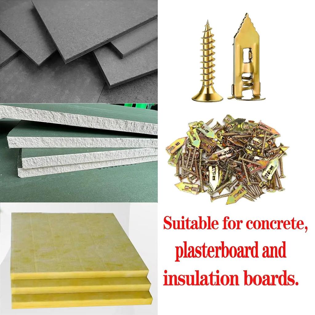 Self Drilling Drywall Anchors Expansion Screws Gypsum Board Cement Board Expansion Nails 12x30/40mm Carbon Steel Galvanized