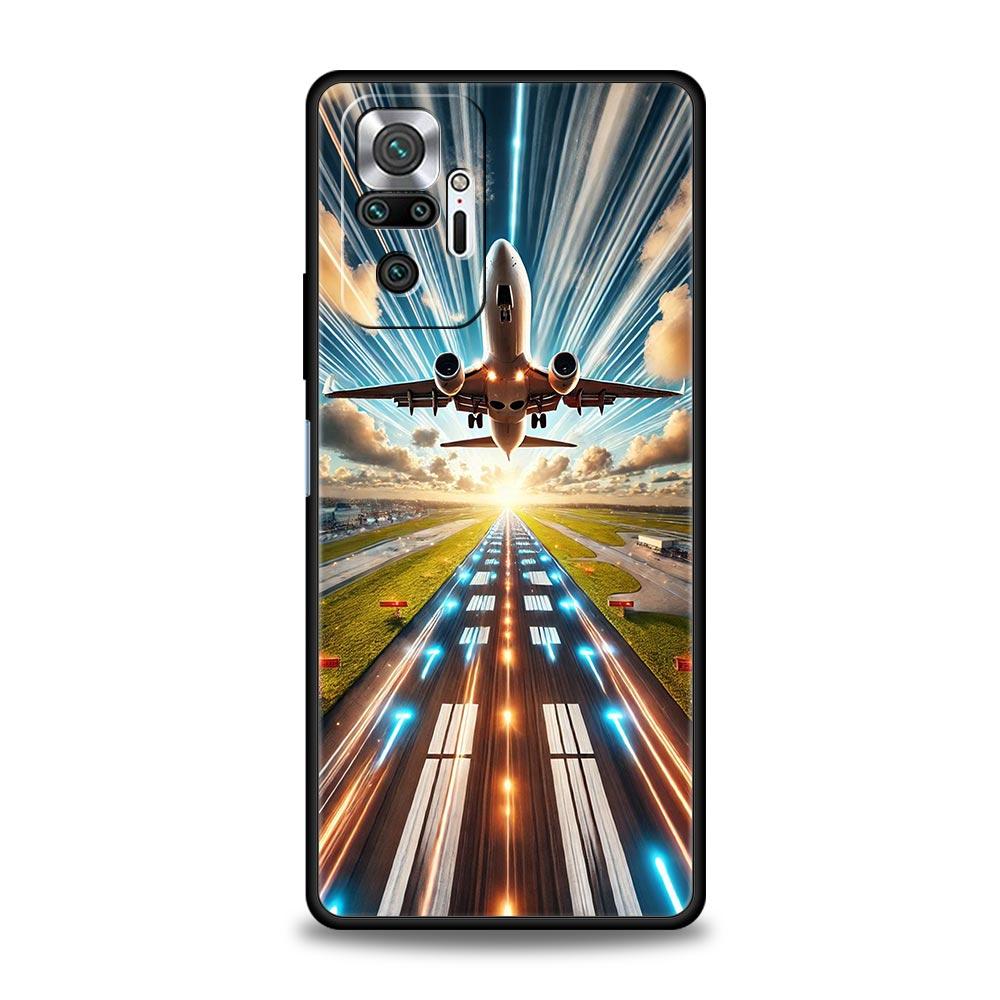 Travel-Nspired Airplane Route Phone Case Cover for Redmi 14C 10C Note 15 14 13 12 10 11 K40 Pro Plus Soft TPU Shockproof Fundas