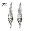 Feather Brooch Pin 1/2Pcs Vintage for Men, Alloy Silver Lapel Jewelry, Lightweight Metal Decorative Badge Clothes Bag Hat Scarf Suits Jewelry
