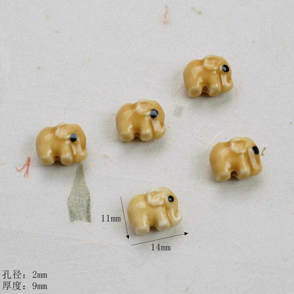 Fresh cartoon cute elephant panda butterfly ceramic hand-painted loose bead accessories DIY handmade creative accessories