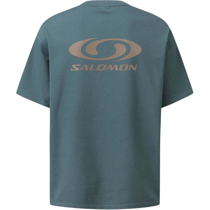 SALOMON Uni Link Pocket Round Neck Quick Dry Short Sleeve T-Shirt Unisex Tops Bright-Charcoal C28043