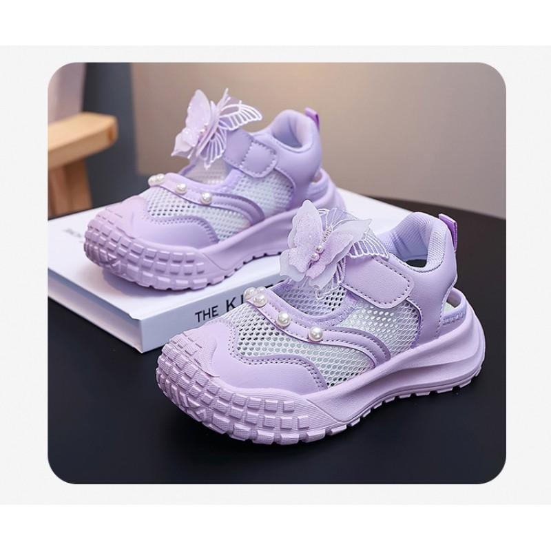 Girls Sandals With Pearl Bow Soft Sole Breathable Mesh Princess Shoes Toddlers Kids Sizes 26-31 6 pairs per lot