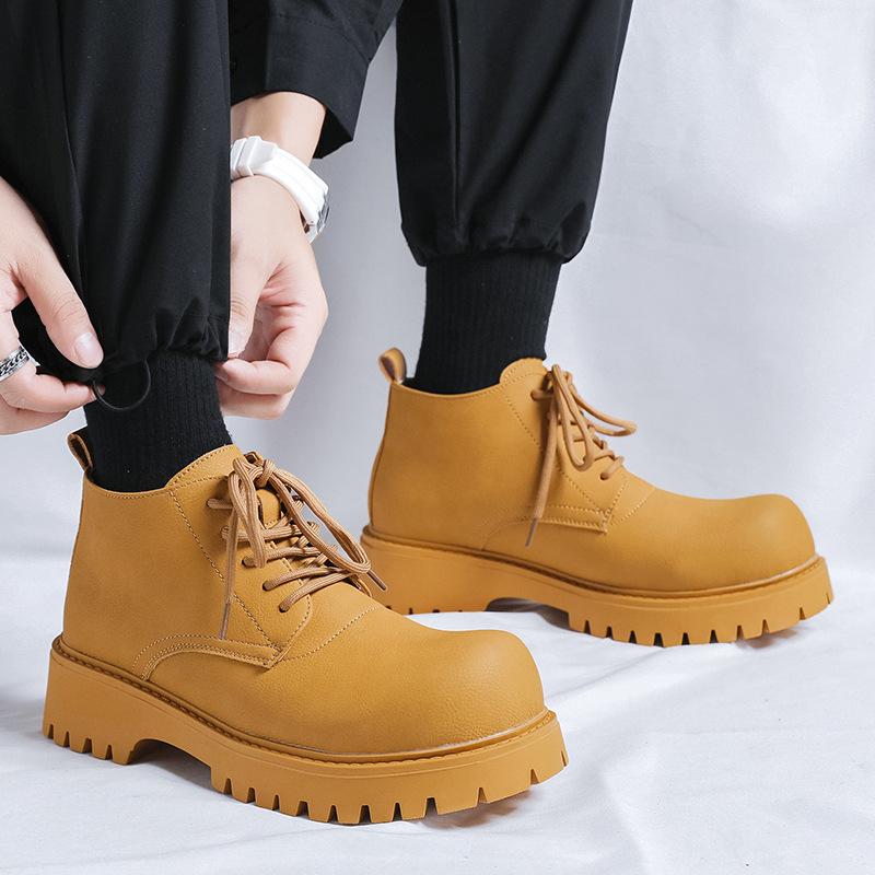 Big head Derby shoes men's platform casual commuting round head 2024 new platform heightening couples tide shoes 18922-R