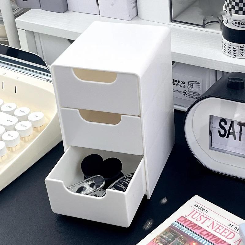 Three-layer Drawer Storage Box Desktop Storage BoxJewelry and Cosmetics Storage Box for Organization