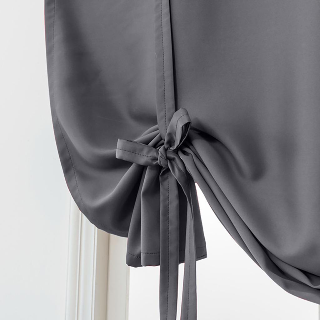 Solid Color High Precision With Rope Short Curtain Through Rod Blackout Curtain Living Room Decoration