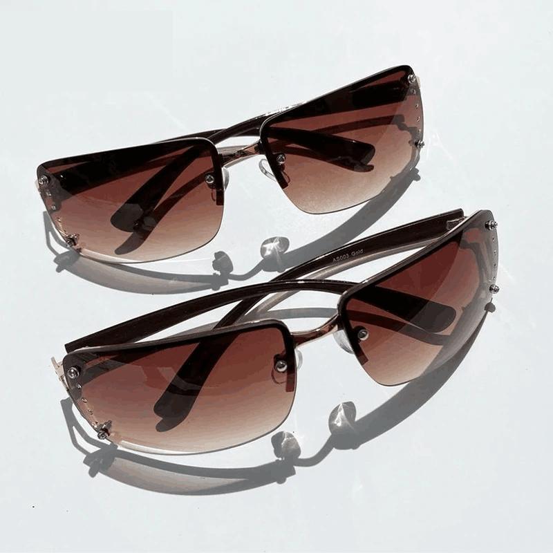 Wrap Around Y2K Sunglasses for Women Men Shield Flat Top Sunglasses Futuristic Frameless Gradient Lens Sun Glasses Eyewear