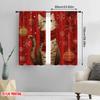 2pcs,2D Plane Printing Light Filtering Curtains Snowflake Cat 100% Polyester (without Rod) Festive Ldeal for Bedroom and Various