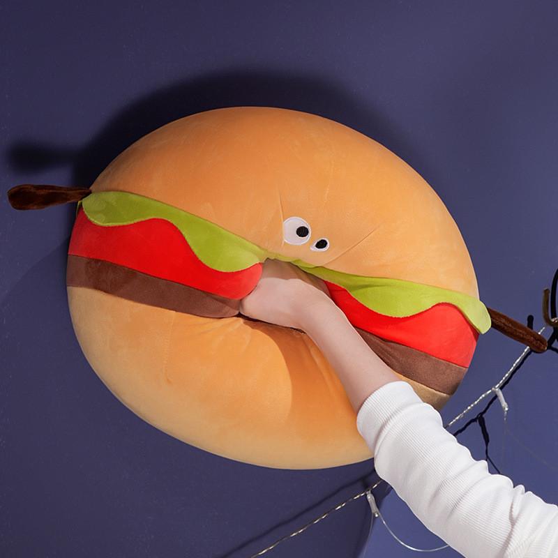 Plush Hamburger Food Plush Toy With Soft Pp Cotton For Kids And Teens