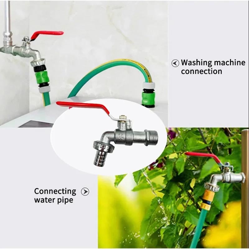 1/2inch 3/4inch Zinc Alloy Garden Irrigation Faucet Valve with Red Handle Ball Type Valve, for Washing Machine Garden Watering
