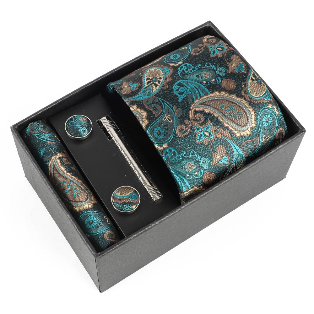 Heren Paisley Jacquard Stropdas met Cadeaubox - Elegante 8CM Cashew Design