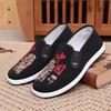 Men's Chinese Style Embroidered Casual Shoes with Non-Slip Soft Sole for Middle-Aged and Elderly