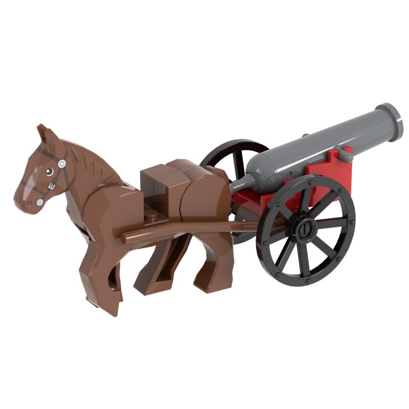 Klocki MOC Armata Strzelająca 2527 84943 Zabawki do Samodzielnego Montażu dla Dzieci Klocki Wojskowe MOC Plastik ABS