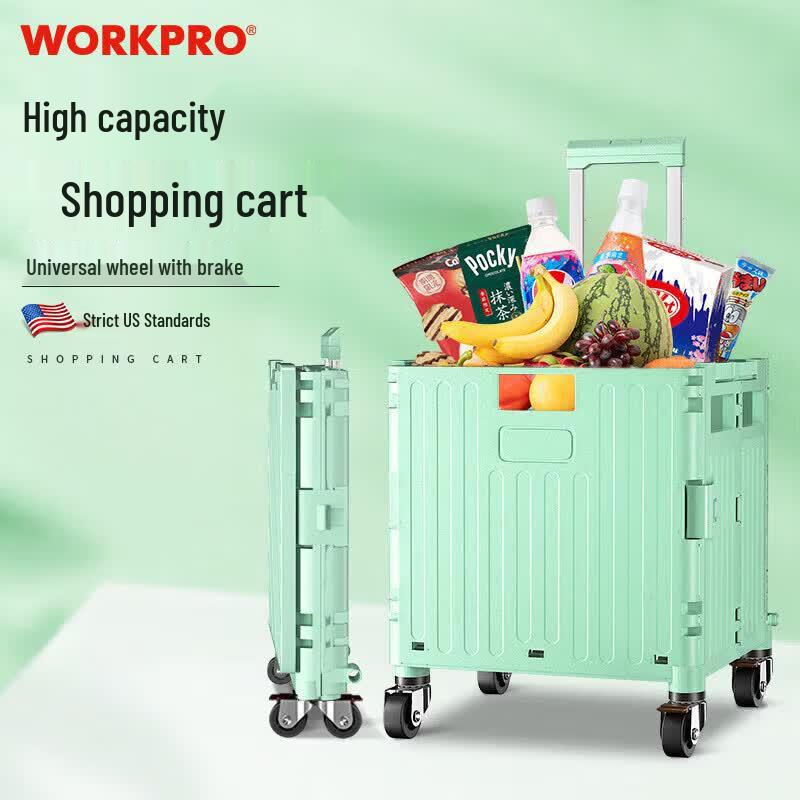 WORKPRO Portable Foldable Shopping Cart