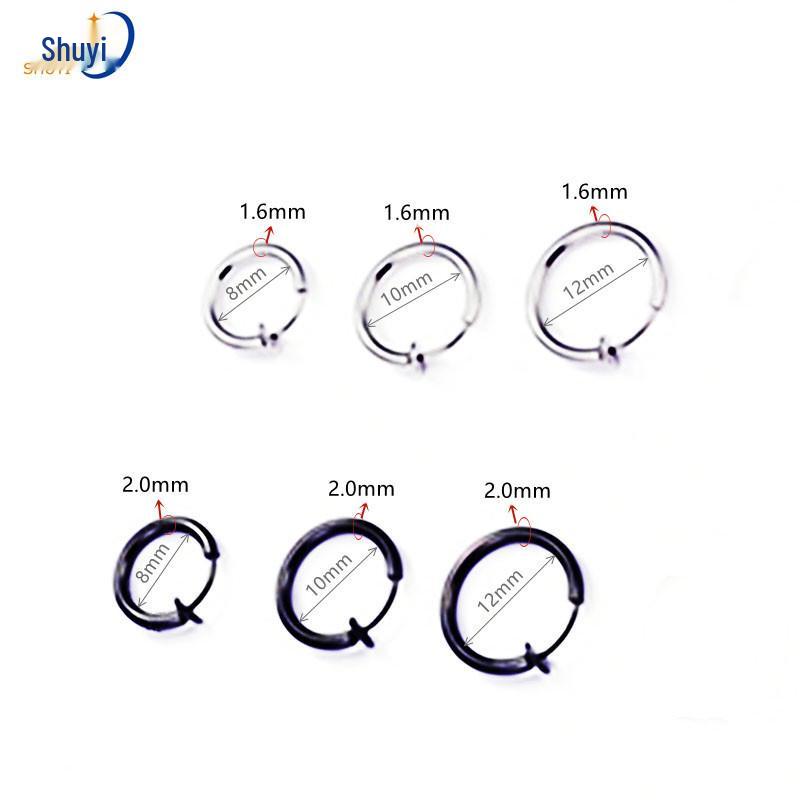 

Stainless Steel Spring Ear Clips: Trendy No-Pierce Earrings for Men & Women 1.3*12mm