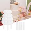 1 Set 9/12/16/20cm Round Cake Spacers Waterproof Stacking Stand 12 Cake Rods 4 Cake Separator Plate For Cakes Of 4/6/8/10 Inches