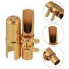 Yibuy Golden Brass #7 B Flat Tenor Saxophone Mouthpiece Kit with Cap, Delicate Design, Deformation Resistant, Brass, 115mm
