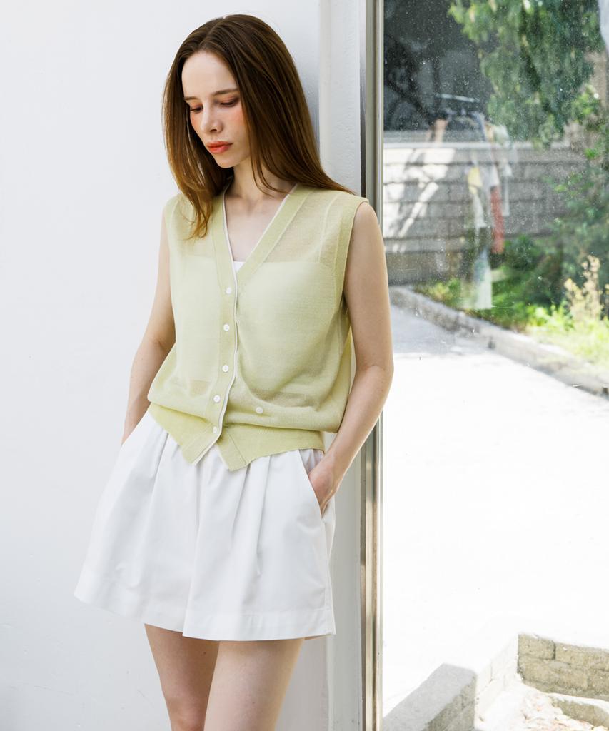 HYFVE Tone-On-Tone Sleeveless Cardigan