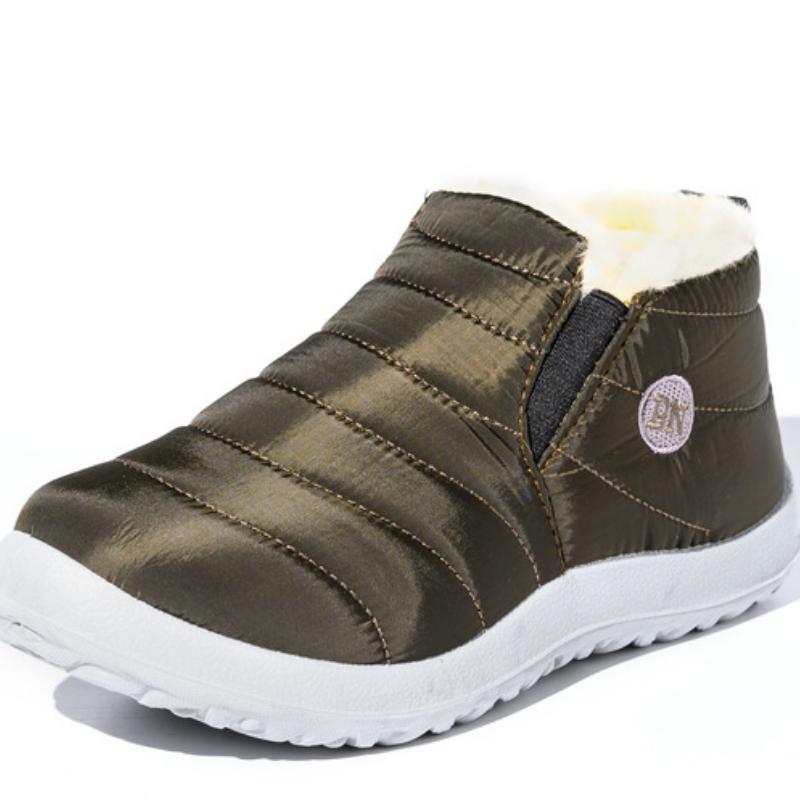 Women Boots Slip On Winter Shoes Women Ankle Botas Mujer Waterpoorf Snow Boots Female Plush Flats Casual Shoes 35-44 WSH4162