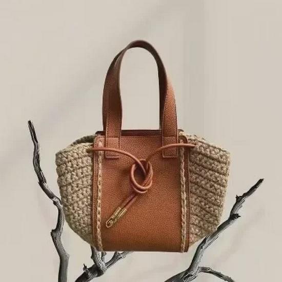Handmade DIY Leather Woven Body Bag with Integrated Handle Hook