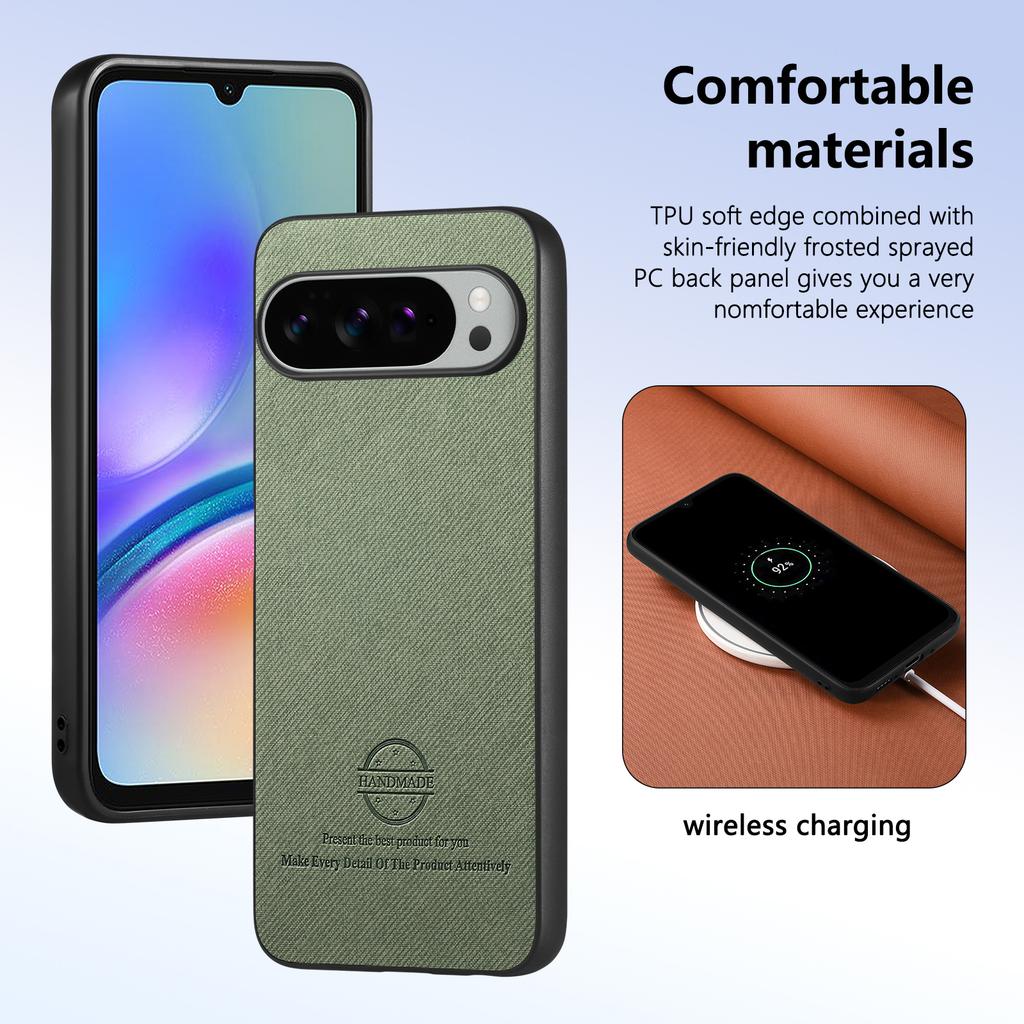 For Google Pixel 10 Pro XL Leather Phone  Back Cover with Cloth Texture