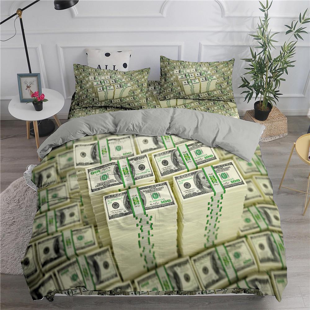 3D Printed Modern Dollar Pattern Duvet Cover Bedding