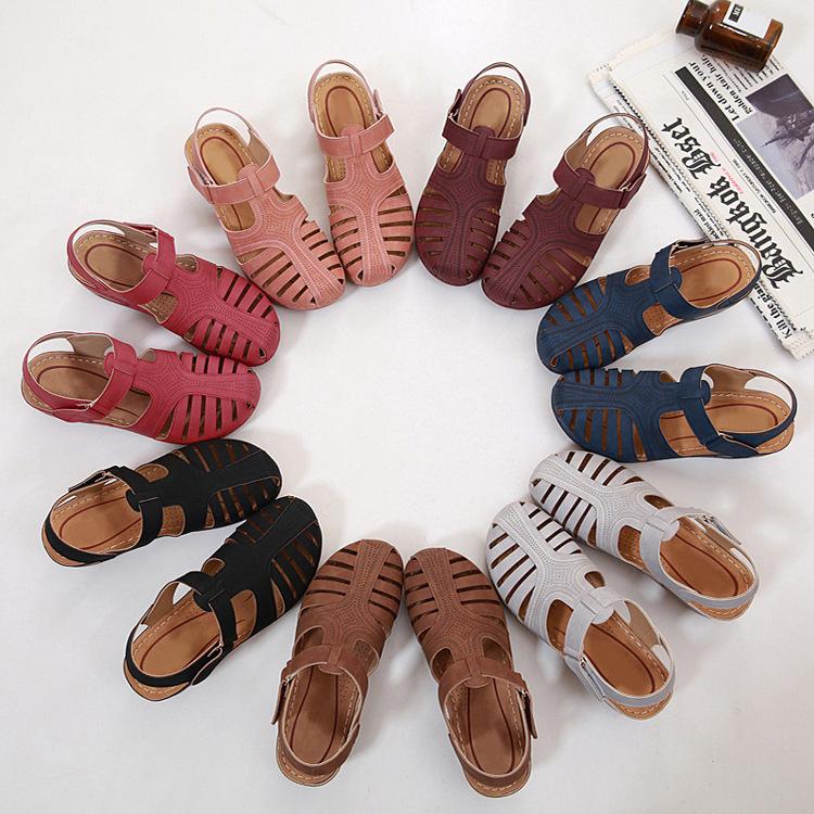 2025 Sandale cu Pană cu Vârf Rotund Mărimi Mari pentru Femei - Antiderapante, Design Decupat