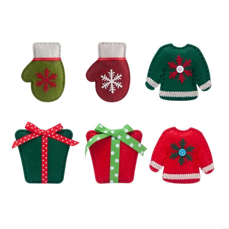Christmas Tree Fabric Ornament Cartoon Santa Snowman Reindeer Hanging Decoration for Winter Holiday Party Decorations