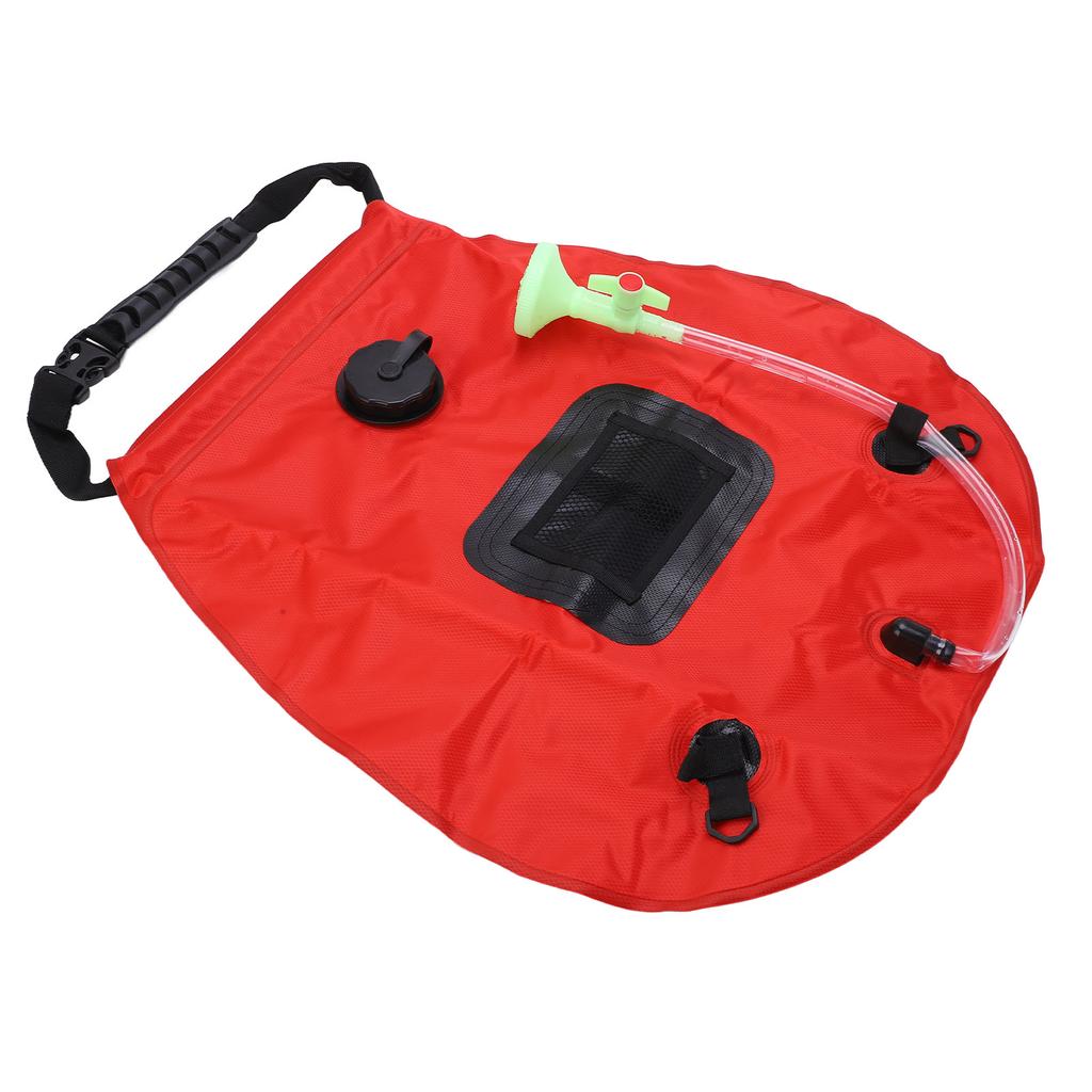 20L Folding Solar Heated Shower Bath Bags with Hose Shower Head Faucet for Camping Hiking