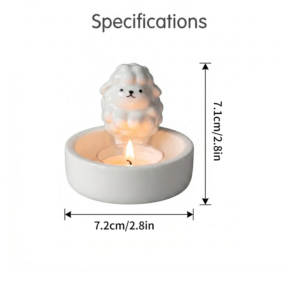 Cute Tealight Holder Aesthetic Table Centerpiece Ceramic Tealight Candlestick for Home Apartment Office Dorm Room Pub Party