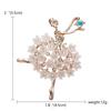 Rinhoo Fashion Ballet Girls Crystal Brooches For Women Cute Rhinestone Gymnastics Ladies Dancer Enamel Pins Figure Badge Jewelry