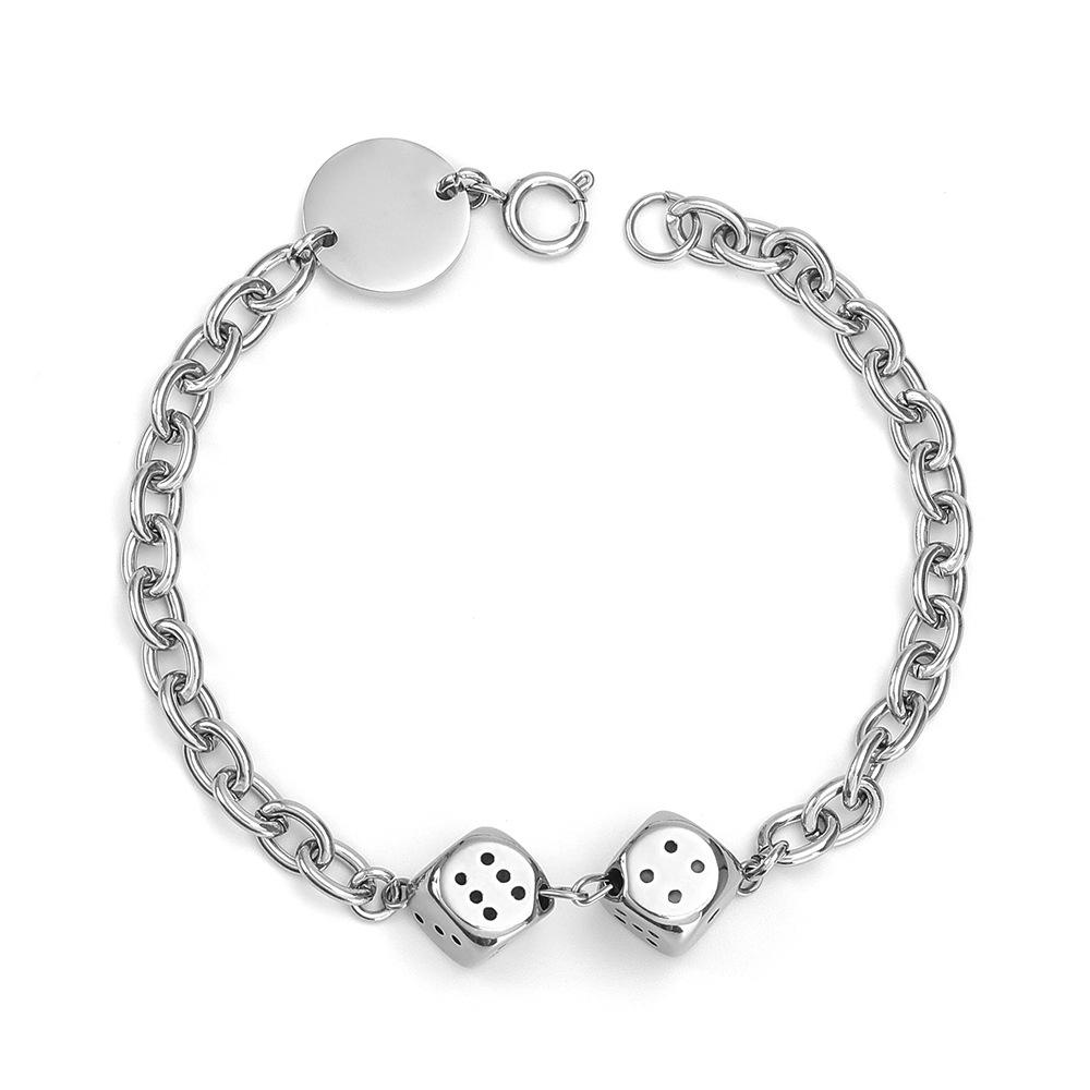 

Браслет из титановой стали с гравировкой для женщин и мужчин, европейский и американский стиль, хип-хоп дизайн для пары