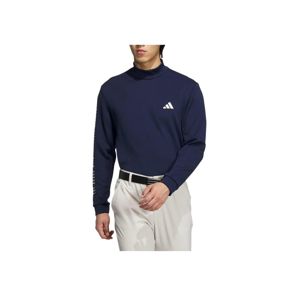 adidas T-shirt à manches longues avec inscription Warding Half High Neck pour homme Bleu IM6407