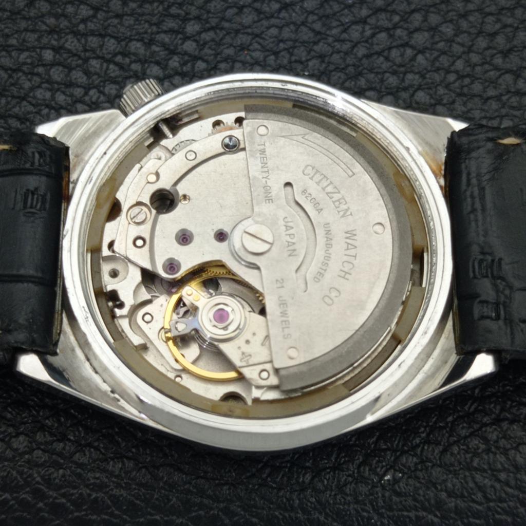 JAPAN VINTAGE CITIZEN AUTOMATIC 8200 MENS BLACK COLOR DIAL WATCH A500267-2 R151b-a500267