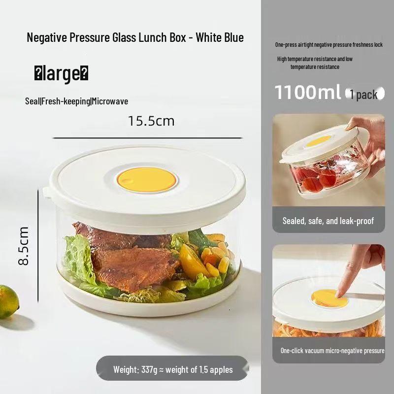 Ru Han Ultra-Light Heat-Resistant Round Glass Food Storage Container