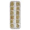 Gold & Silver Starburst 3D Nail Art Rivets - Four-Pointed Stars Decor.