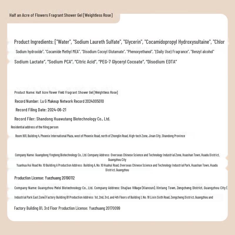 Little Dream Garden Amino Acid Scented Body Wash