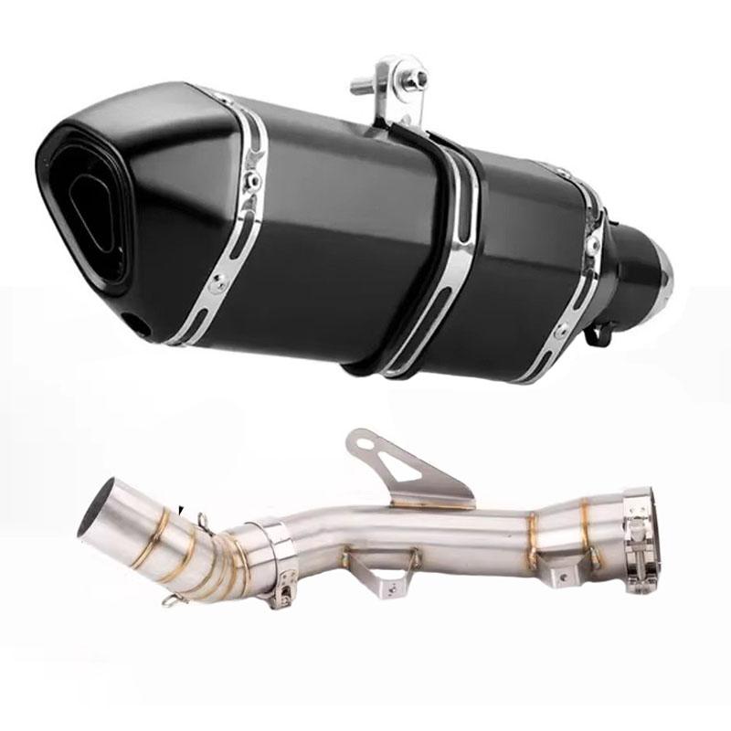 Per Kawasaki Z900 2017-2025 Z 900 Sistema di Scarico per Moto Slip-On da 51MM Tubo di Collegamento Coda Media Con Terminali Silenziatore Argentati