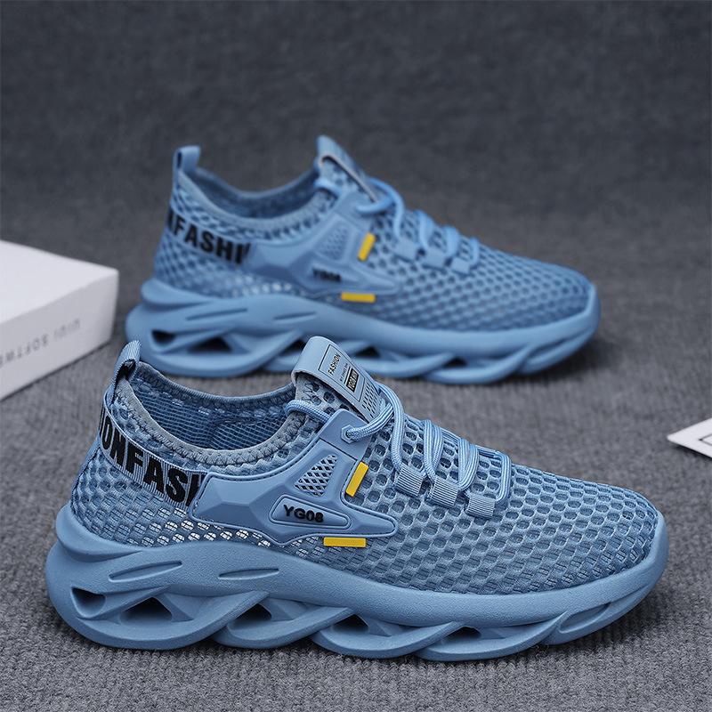 2025 summer new daily running sports lace-up trendy men's shoes large mesh mesh breathable low-top sports men's shoes