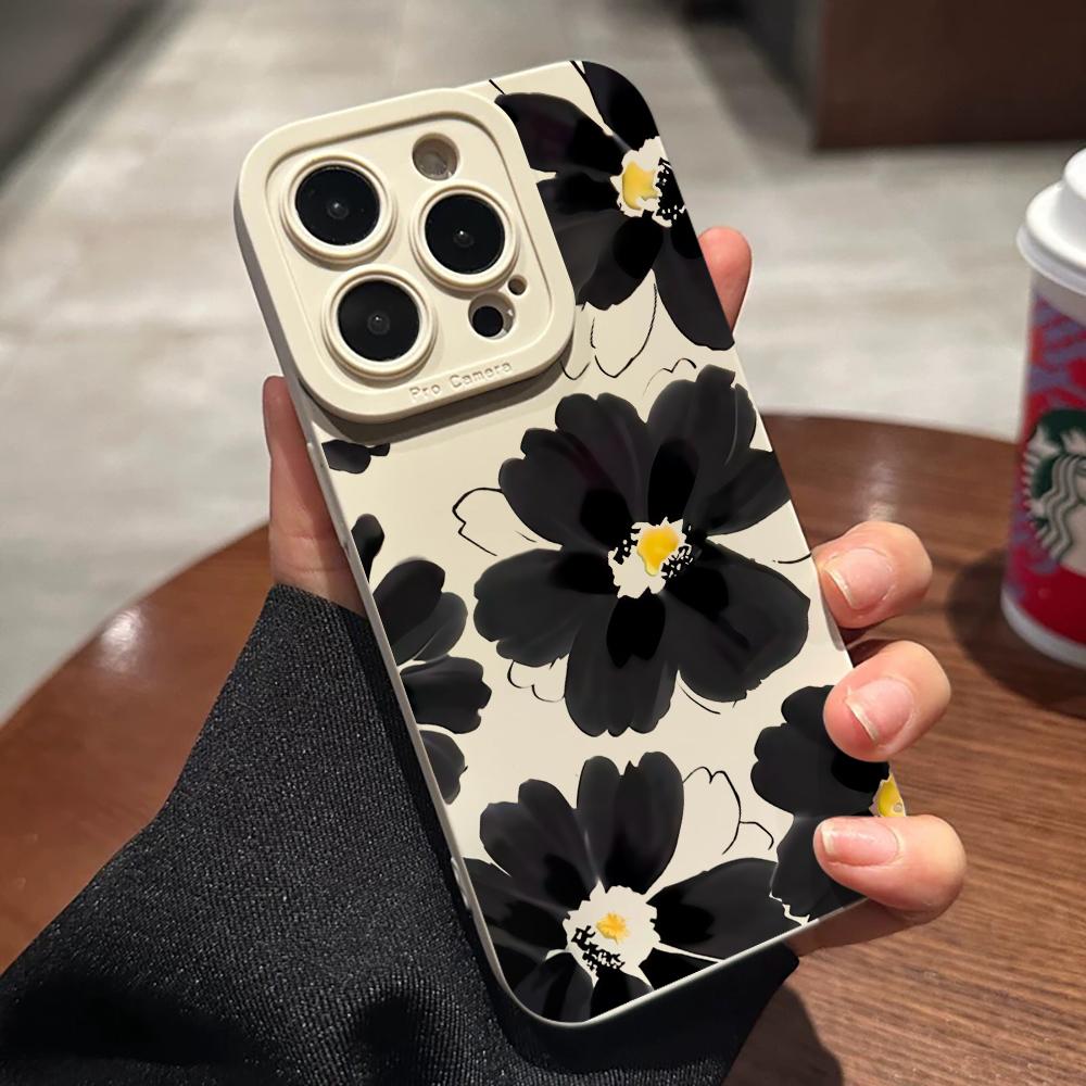 Flower Pattern Phone Case For iPhone 13 12 11 17 16 15 14 Pro Max For iPhone 14 16 15 7 8 Plus XS XR X Shockproof Silicone Cover