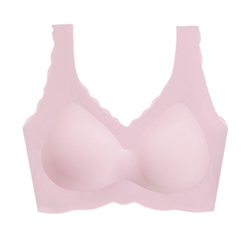 Wave Pattern U-shaped One Piece Underwear for Women Gathered with Jelly Glue Seamless Back and Steel Ring Bra