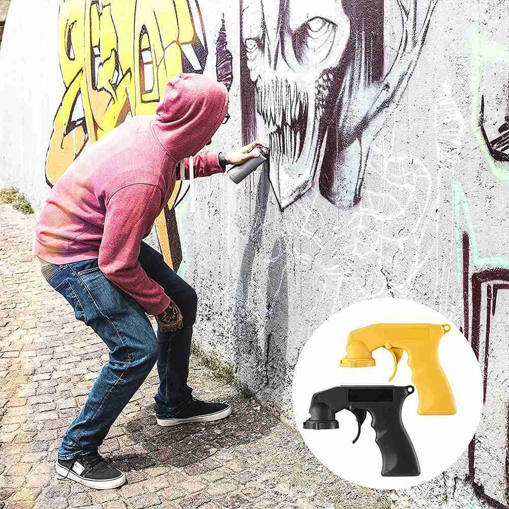 Spray Gun Adaptor Auto Polishing Paint Care Aerosol Spray Gun Handle with Full Grip Lock Car Maintenance Painting Paint Tool
