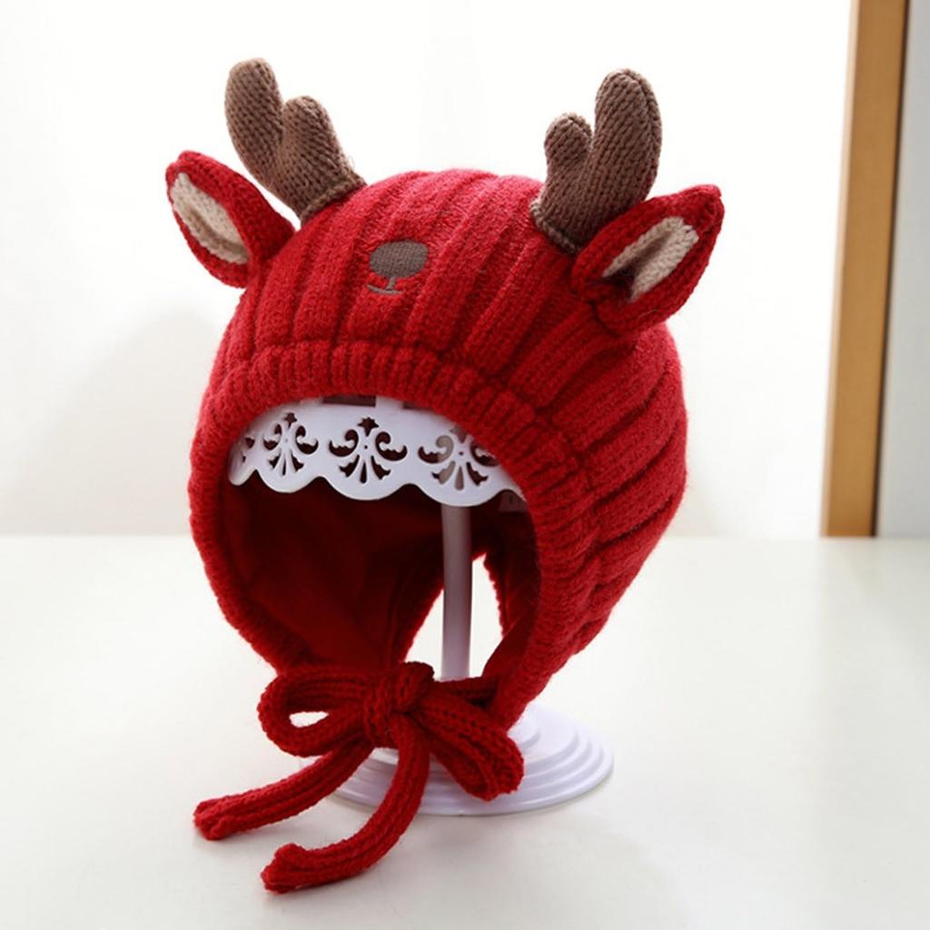 Baby Christmas Hat, One-year-old Baby Earmuff Hat, Children's New Year Hat, Wool Hat