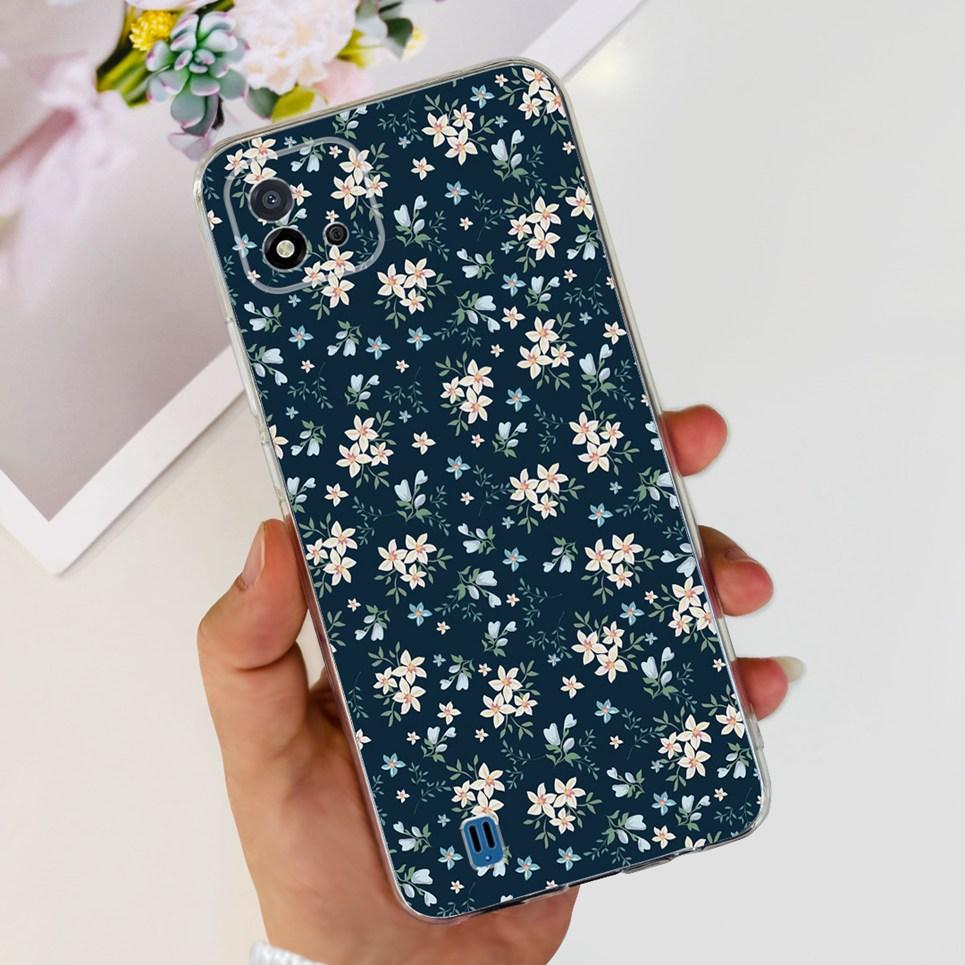 Women Fashion Butterfly Flower Coque Shell For Realme C11 2021 RMX3231 Realme C20 RMX3061 Back Cover Clear Soft TPU Coques Etui