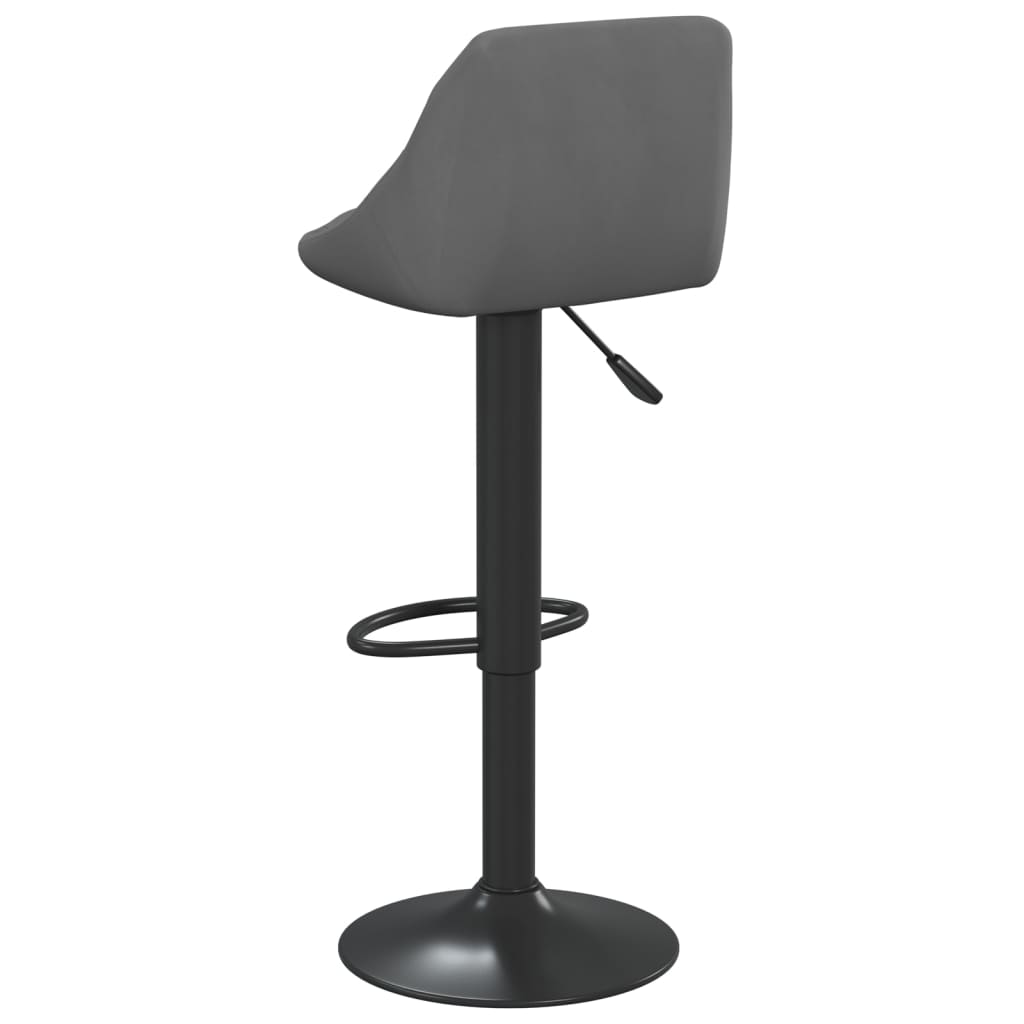 Dark Grey Velvet Bar Stool