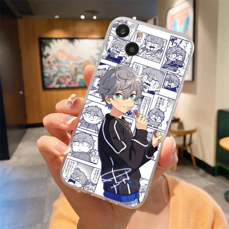 Anime Ensemble Stars Transparent Phone Case For iPhone 15 14 13 12 mini 11 Pro Max XS X XR SE 7 8 Plus Soft Straight Edge Cover