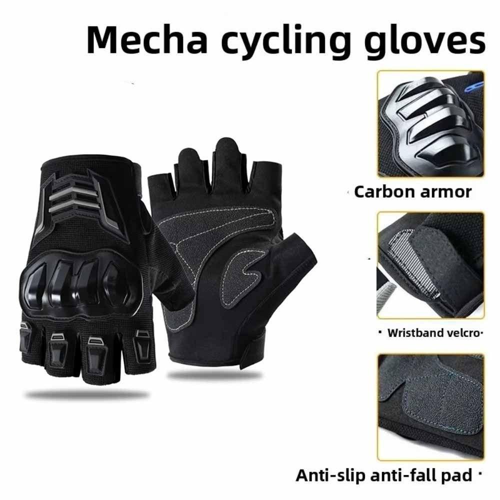 Wear Resistant Half Finger Gloves Anti-Slip Bicycle Gloves Motorcycle Gloves  Outdoor Cycling