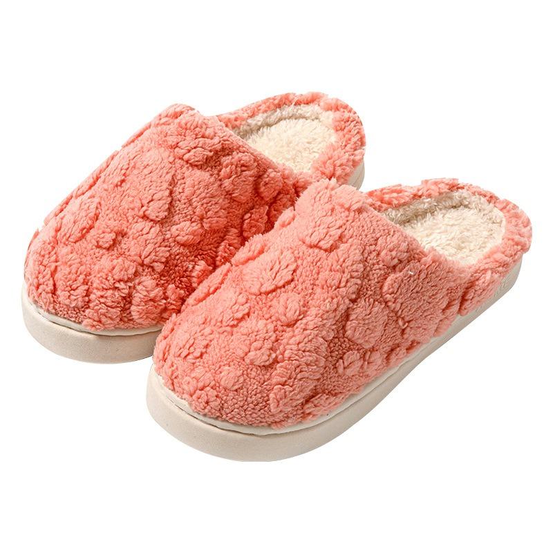 Autumn and winter new plush thermal cotton slippers women's indoor home non-slip household couple plush slippers men's winter